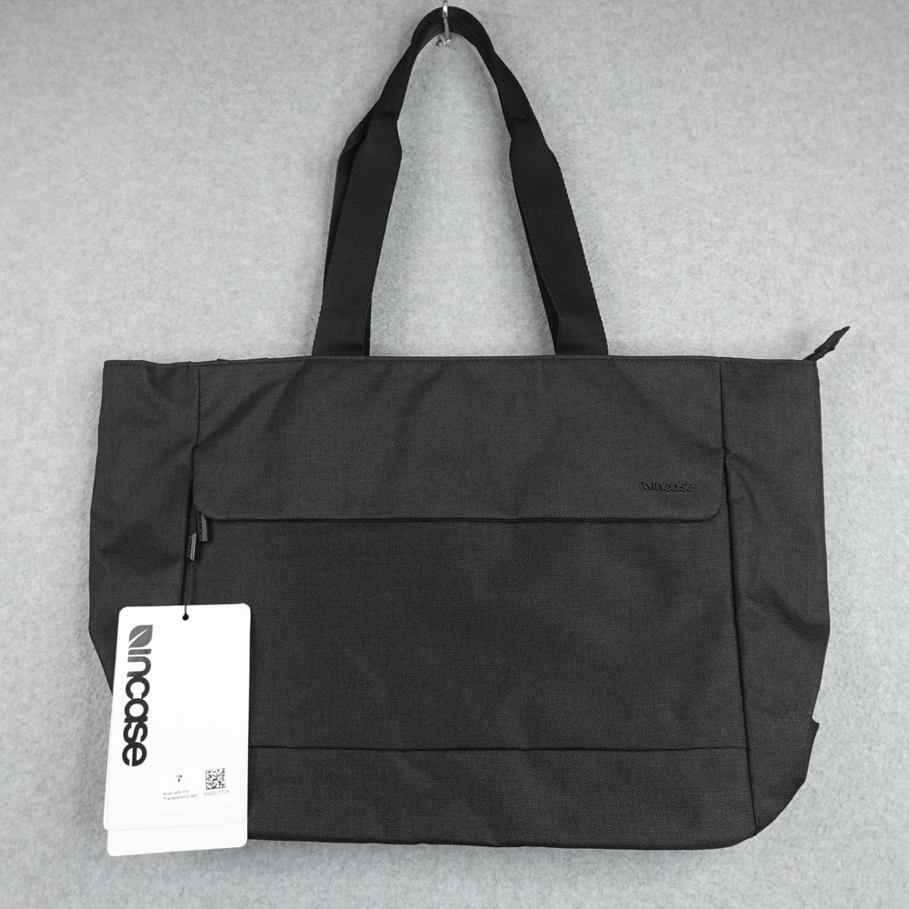 Incase Crosstown Tote Laptop Bag Black Nylon Work Travel Daily Compartments